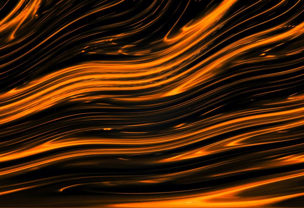 Abstract fiery orange and black swirling pattern