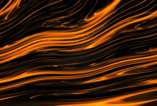 Abstract fiery orange and black swirling pattern