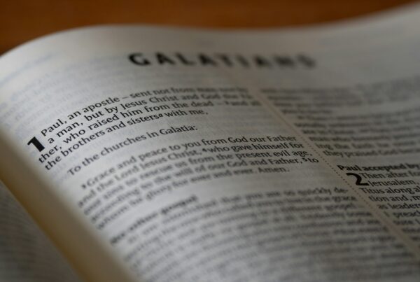 A close up of an open book on a table
